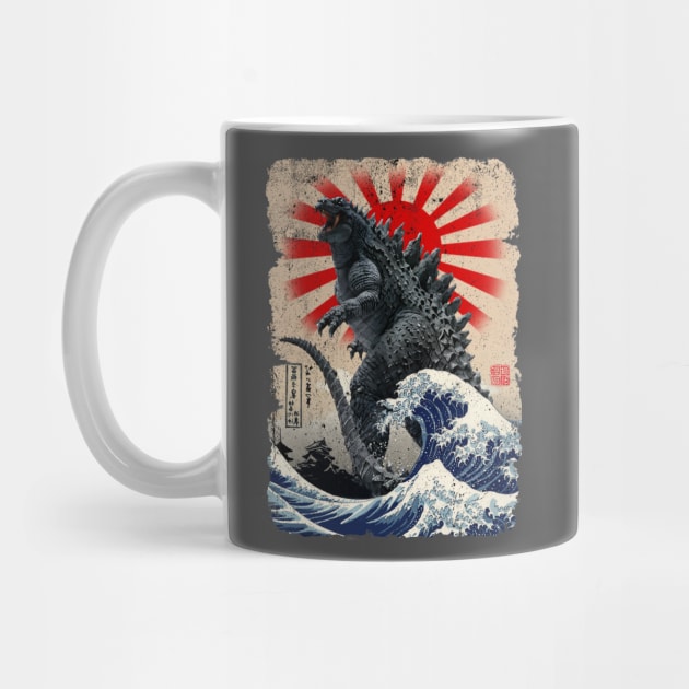 Godzilla and the Great Wave by DavidLoblaw